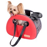 Ibiyaya складная сумка-переноска для кошек и собак The Bubble Hotel Semi-transparent Pet Carrier – Scarlet Red