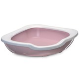IMAC туалет-лоток для кошек угловой FRED 51х51х15,5h см, темно-розовый