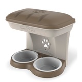 BAMA PET миска для собак настенная двойная 1600 мл 48х27х42h см, бежевая