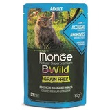 Monge Cat BWild GRAIN FREE паучи из анчоусов с овощами для взрослых кошек