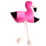 Игрушка Mr.Kranch для собак мелких и средних пород Фламинго с канатом и пищалкой ярко-розовый