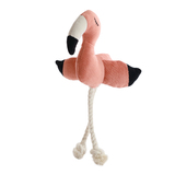Игрушка Mr.Kranch для собак мелких и средних пород Фламинго с канатом и пищалкой персиковый