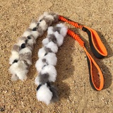 R-Dog Кусалка-косичка с мехом из натуральной овечьей шерсти, 55-60 см (для средних/крупных пород)