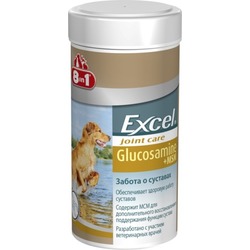 8 in 1 Excel Glucosamine, Глюкозамин с MCM для профилактики заболеваний опорно-двигательного аппарата собак, для восстановления тканей суставов