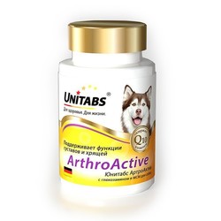 Unitabs ArthroActive с глюкозамином при заболеваниях суставов у собак, 100 табл.