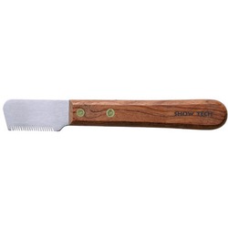 Show Tech тримминговочный нож 3260 с деревянной ручкой для шерсти средней жесткости