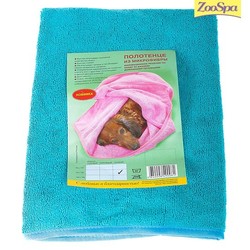 ZOOSPA полотенце для животных из микрофибры 60 х 100 см голубое