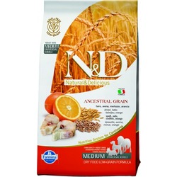 FARMINA N&D LG низкозерновой корм для собак средних пород Треска с Апельсином (N&D Low Grain Codfish & Orange Adult)