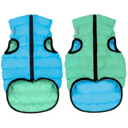 AiryVest Lumi светящаяся куртка двухсторонняя для собак (Collar), цвет салатово-голубой