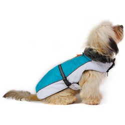 Нано куртка зимняя с меховым воротником «Aspen Parka» Dog Gone Smart, голубая с белым