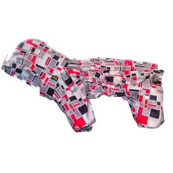 Комбинезон-дождевик для собак, двухслойный, спинка 31 см (Зоопрестиж), цвет серый в клетку