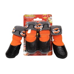 Барбоски водонепронецаемые носки на завязках для прогулки, 4 шт., оранжевые