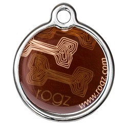 Rogz адресник металлический Metal ID Tagz (без гравировки), цвет коричневый