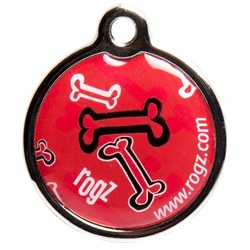 Rogz адресник металлический Metal ID Tagz (без гравировки), цвет красный