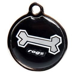 Rogz адресник металлический Metal ID Tagz (без гравировки), цвет черный