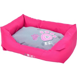 Rogz Spice Podz Лежак с бортиком и двусторонней подушкой "Розовая лапка", розовый