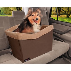 Solvit Products & PetSafe Авто кресло для собак на сиденье автомобиля Deluxe, цвет коричневый