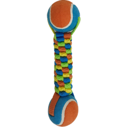 Petpark игрушка для собак Плетенка с двумя теннисными мячами 6 см, длина 25 см