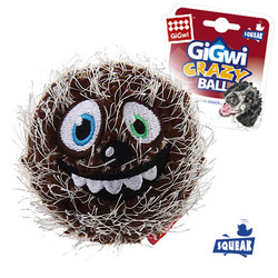 Gigwi Crazy ball Теннисный мяч с пищалкой, коричневый 7 см арт.75343