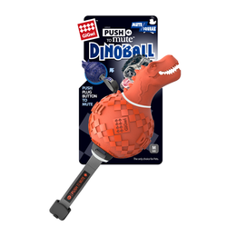 Gigwi Игрушка Динобол Т-рекс с отключаемой пищалкой,оранжевый, 13 см арт.75412
