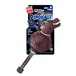 Gigwi Игрушка Динобол Т-рекс с отключаемой пищалкой, фиолетовый, 15 см арт.75393