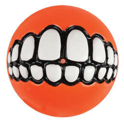 Rogz мяч с принтом зубы и отверстием для лакомств GRINZ, цвет оранжевый