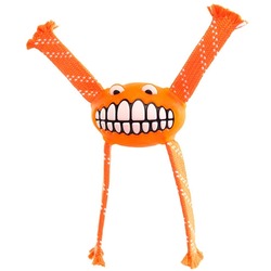 Rogz Fllossy Grinz резиновая игрушка с канатами, с пищалкой, цвет оранжевый