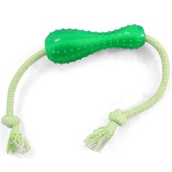 Triol Игрушка для собак из термопласт. резины "Кегля с верёвкой", кегля 15 см, веревка 38 см, арт.TPR15