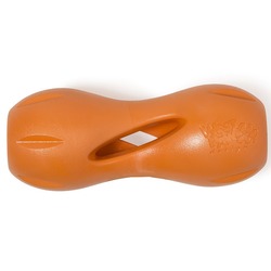 West Paw игрушка для собак гантеля под лакомства Zogoflex Qwizl S 14х6 см, оранжевая