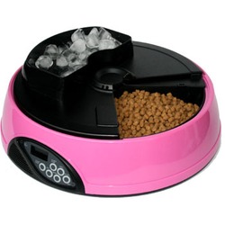 Feedex автокормушка на 4 кормления с емкостью для льда с ЖК дисплеем, розовая