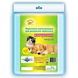 Доброзверики пеленка многоразовая впитывающая для домашних животных, 1 шт.