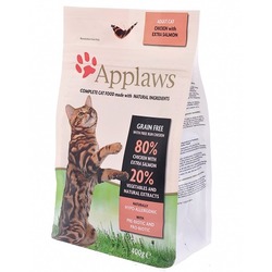 Applaws беззерновой корм для кошек "Курица и Лосось/Овощи: 80/20%", Dry Cat Chicken & Salmon