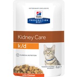 Hill`s K/D диетический влажный корм для кошек- лечение заболеваний почек, с курицей, мягкая упаковка, Prescription Diet k/d Feline with Chicken, 85 гр. х 12 шт.