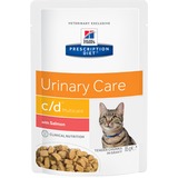 Hill`s C/D диетический влажный корм для кошек- профилактика и лечение МКБ, с лососем, мягкая упаковка, Prescription Diet c/d Feline Multicare Tender Chunks in Gravy, 85 гр. х 12 шт.