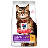 Hill's сухой корм для кошек с чувствительным пищеварением и кожей, с курицей, яйцом и рисом, Science Plan Sensitive Stomach & Skin