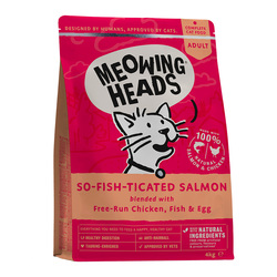 Корм Meowing Heads для взрослых кошек, с лососем, курицей и рисом "Фиш-гурман", So-fish-ticated Salmon