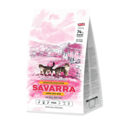 Savarra SENSITIVE CAT HOLISTIC Гипоаллергенный корм для взрослых кошек с чувствительным пищеварением (ягненок/рис)