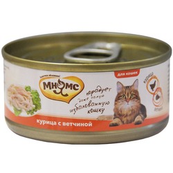 Мнямс консервы для кошек Курица с ветчиной в нежном желе , 70 гр.