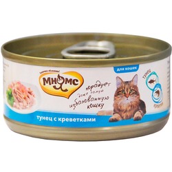 Мнямс консервы для кошек Тунец с креветками в нежном желе , 70 гр.