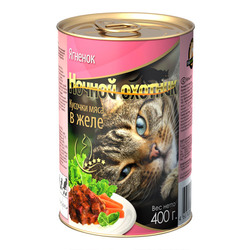 Ночной охотник Ягненок Кусочки мяса в желе, консервированный корм для кошек