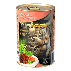 Ночной охотник Кусочки мяса в креветочном желе, консервированный корм для кошек