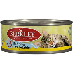 Berkley №3 кролик с овощами, консервы для котят, 100 гр.