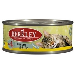 Berkley №4 индейка с рисом, консервы для кошек, 100 гр.