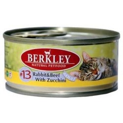 Berkley №13 кролик и говядина с цукини, консервы для кошек, 100 гр.