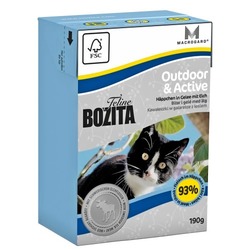 Bozita Outdoor&Active Кусочки в желе с мясом лося для активных кошек, 190 гр.