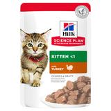 Hill`s консервы для котят с индейкой, мягкая упаковка, Science Plan Kitten Turkey, 85 гр. х 12 шт.