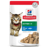 Hill`s консервы для котят с океанической рыбой, мягкая упаковка, Science Plan Kitten with Ocean Fish, 85 гр. х 12 шт.