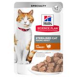 Hill`s для стерилизованных кошек до 6 лет, с индейкой, мягкая упаковка, 85 гр. х 12 шт.