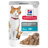 Hill`s для стерилизованных кошек до 6 лет, с форелью, мягкая упаковка, 85 гр. х 12 шт.