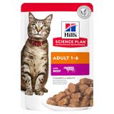 Hill`s Влажный корм для кошек в паучах с говядиной для взрослых кошек, 85 гр. х 12 шт.